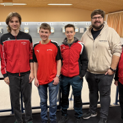 vlnr) Katharina Jakob, Niels Lehmann, Jonas Gornik, Nina Lüders, Steffen Bregas und Mannschaftsführer Arne Bernhardt